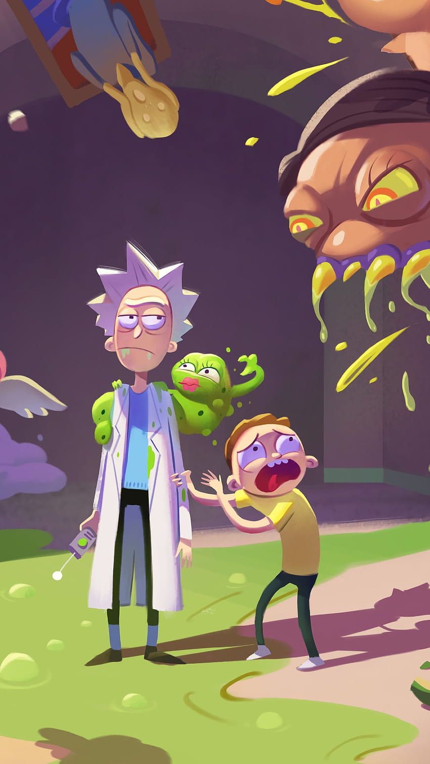 Rick and Morty Animated, aesthetic rick and morty ps4 HD phone wallpaper