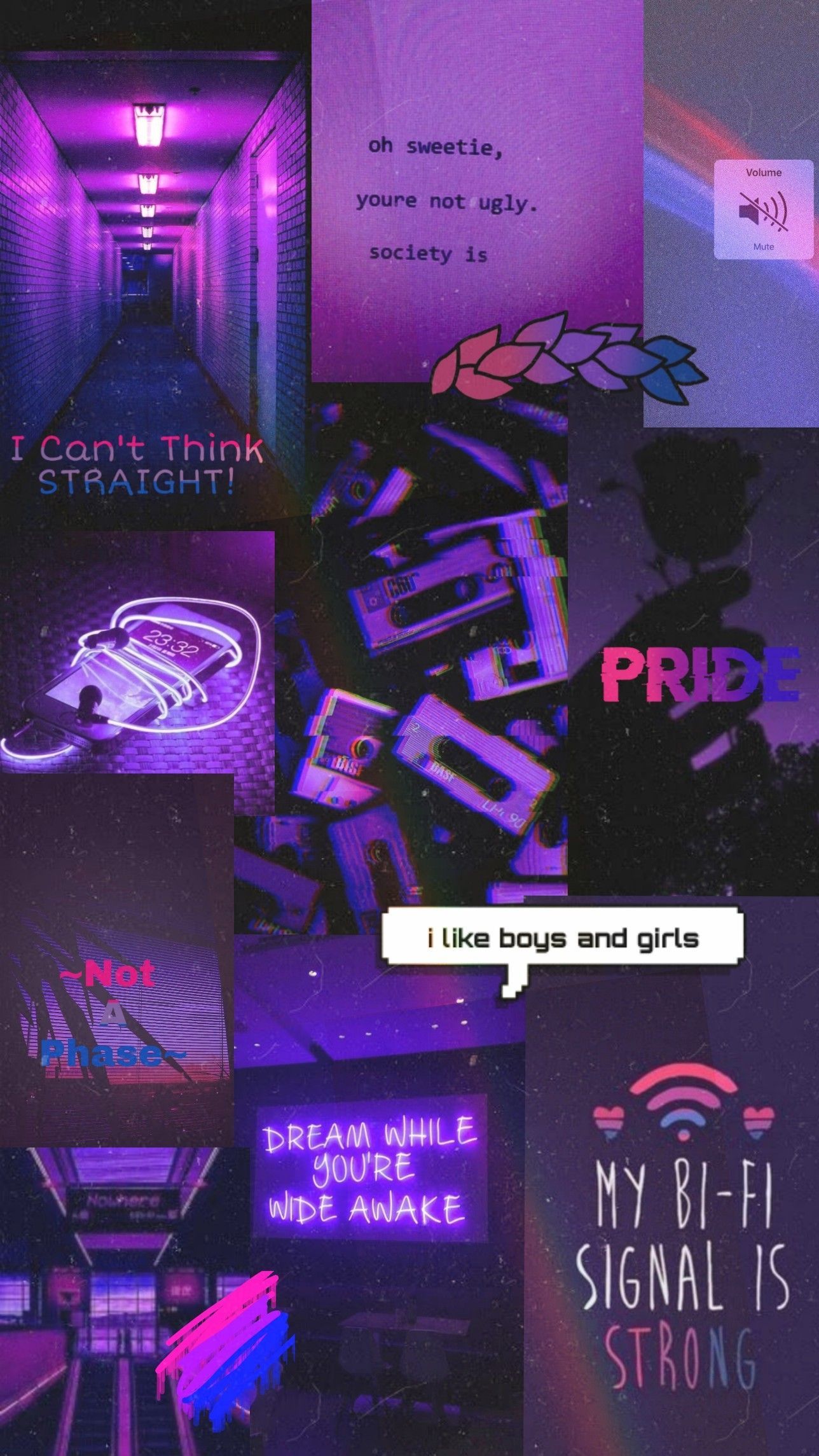 A collage of different images with purple backgrounds - Gay, bisexual