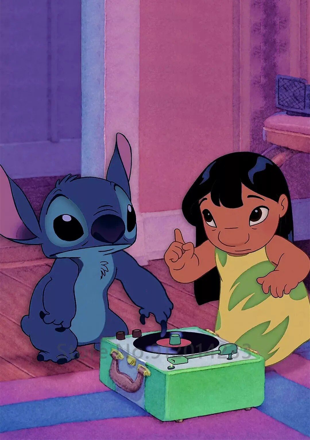 Stitch and lilo in the pink room - Stitch