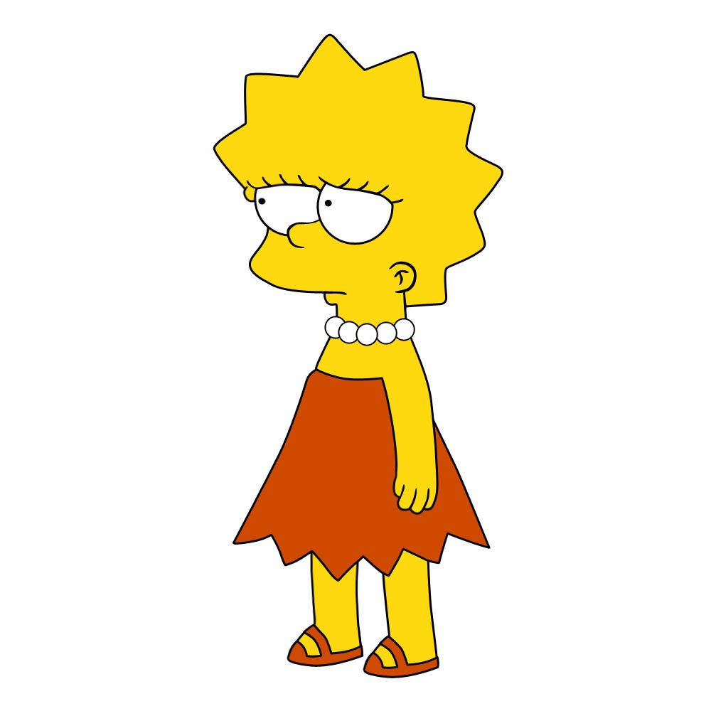 A cartoon of the simpsons character standing - The Simpsons, Lisa Simpson