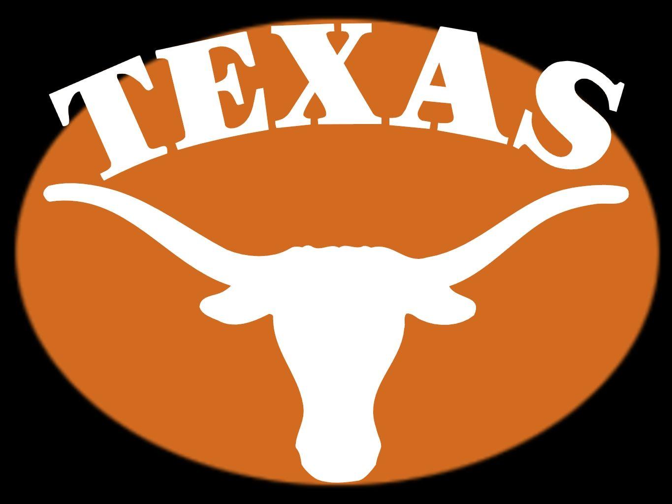 Texas Longhorns logo in white on an orange circle on a black background - Longhorn
