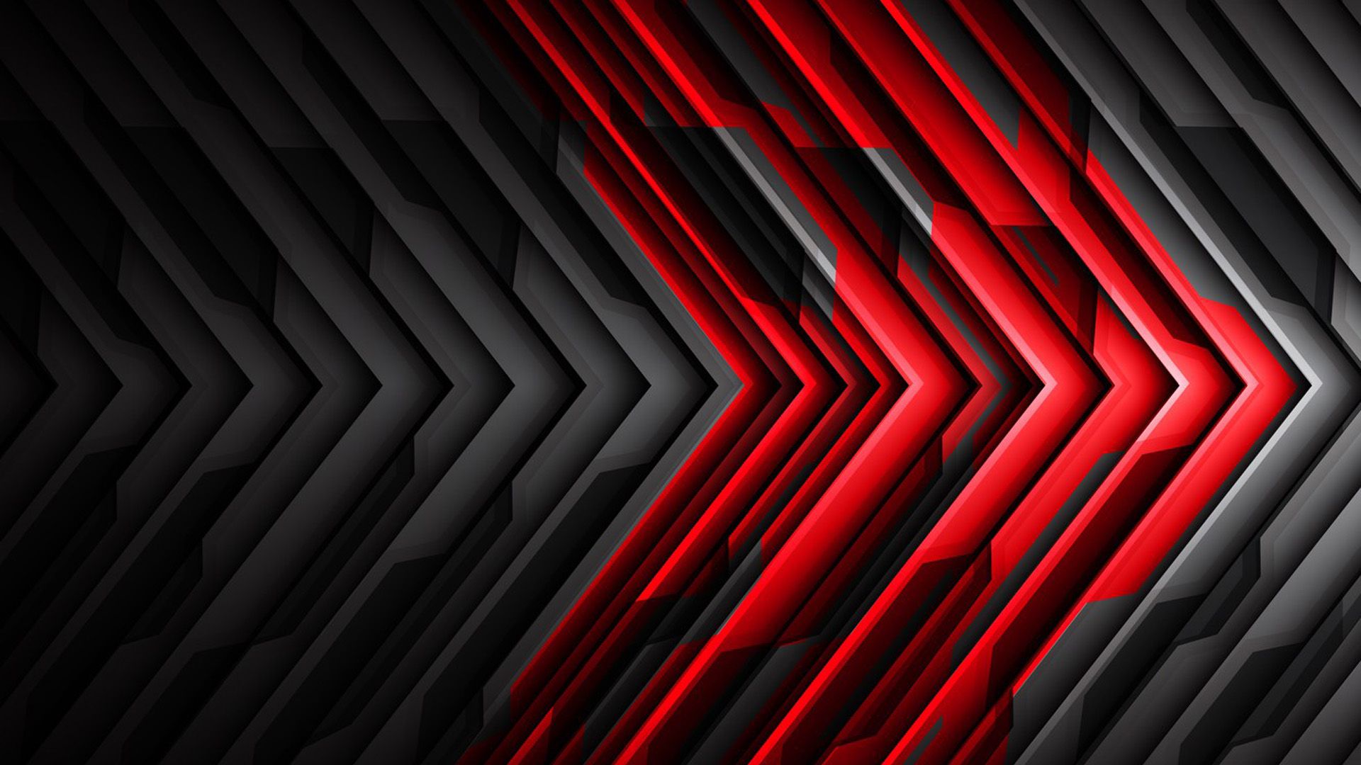 Red and black abstract technology background with arrows. - Design