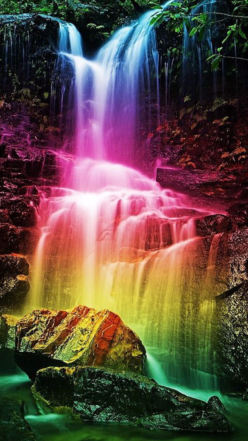 A waterfall with rainbow colors - Waterfall