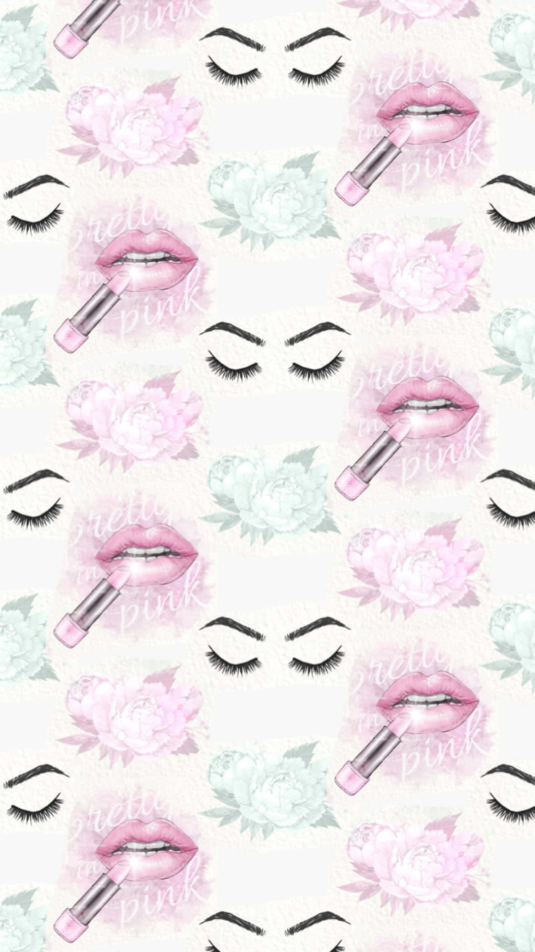 Download Glamorous Pink Makeup Aesthetic Wallpaper