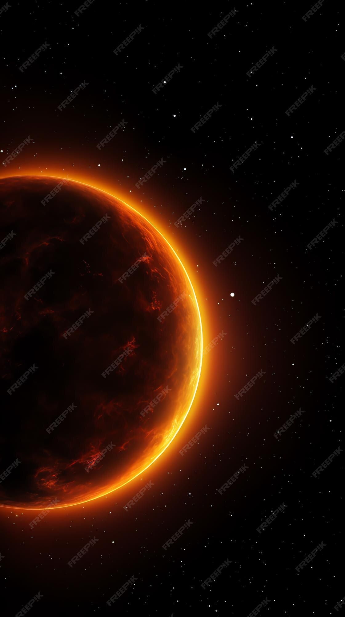 Illustration of a planet in space - Eclipse