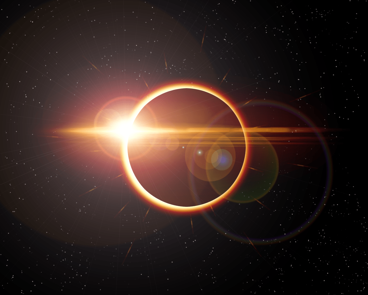 An eclipse is seen with a bright sun in the background. - Eclipse