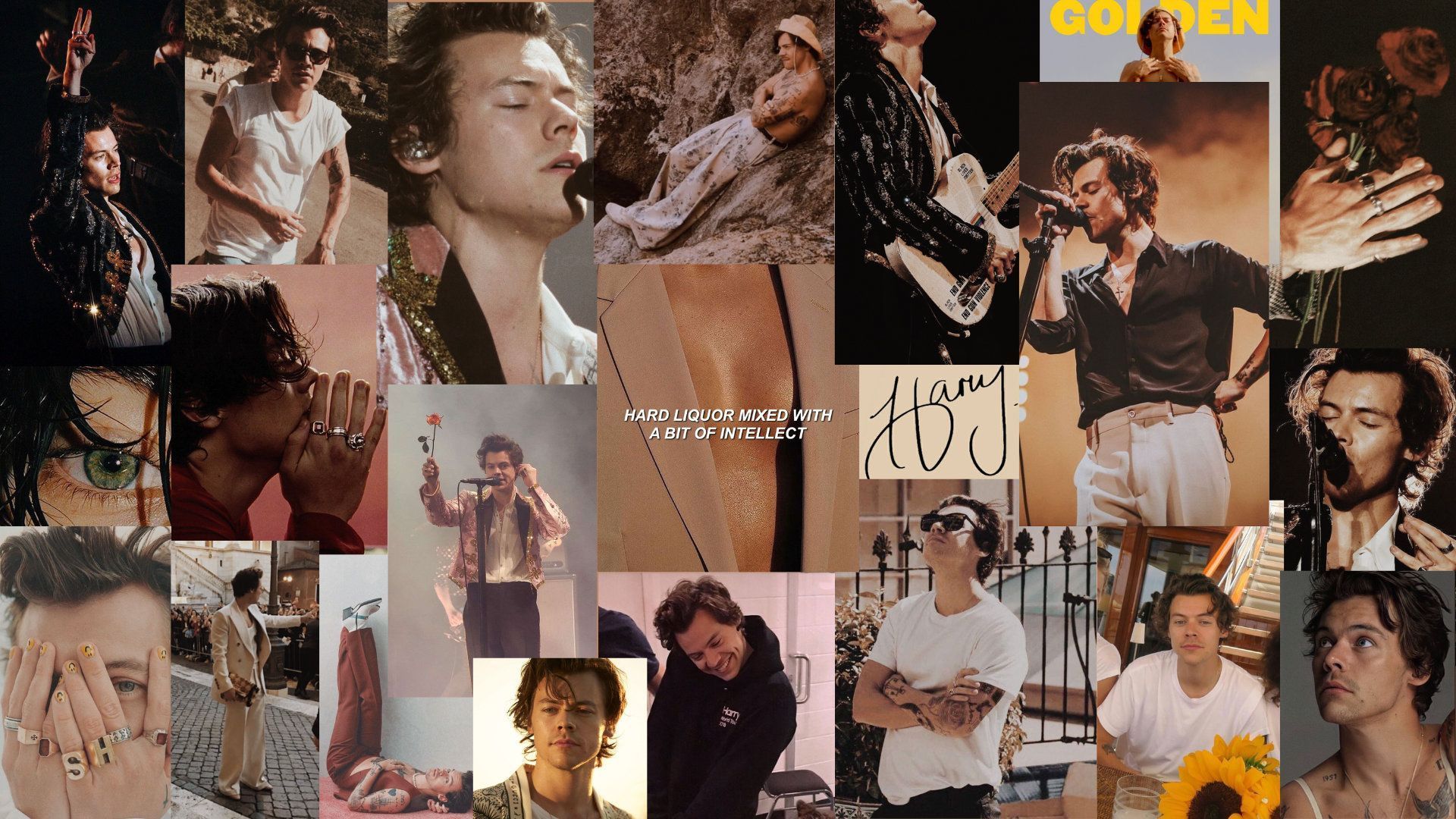 Harry Styles Aesthetic Desktop Wallpaper Collage Digital