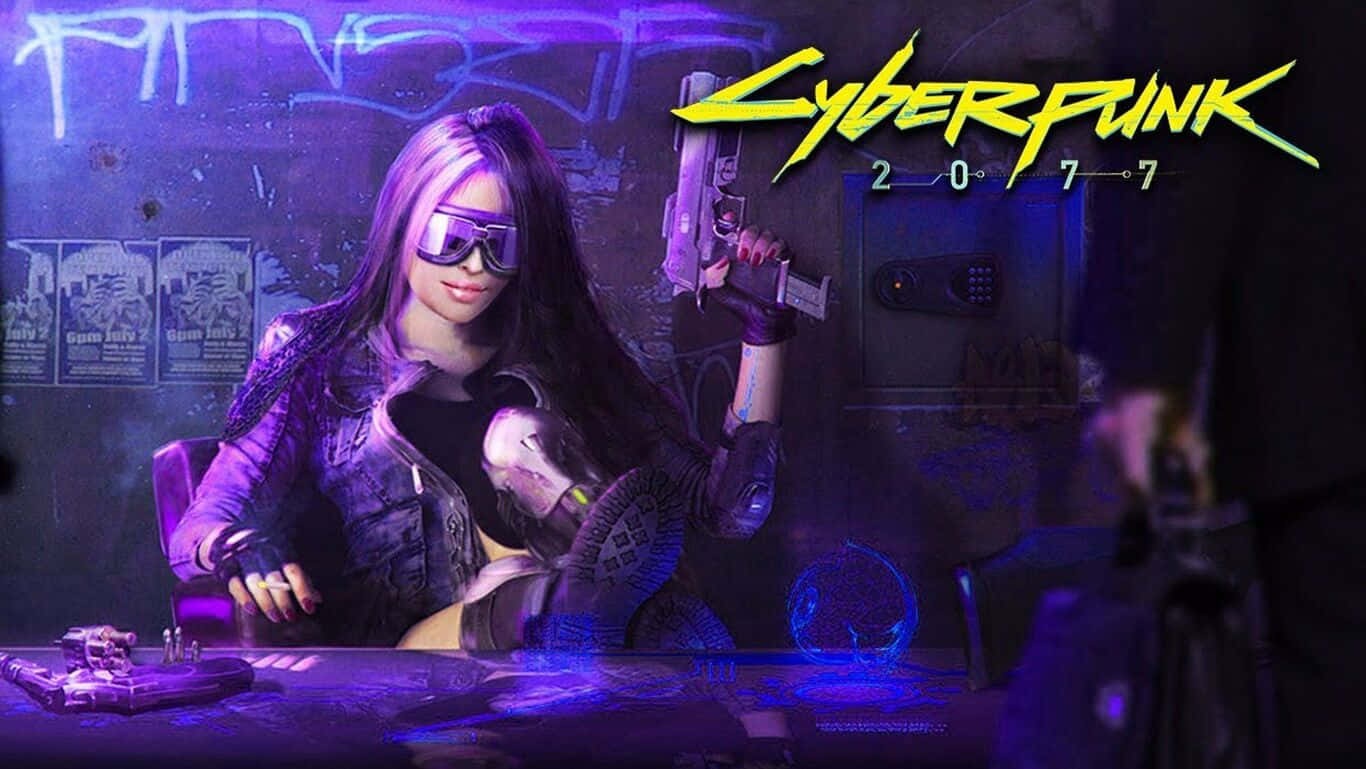 Download Cyberpunk 2077 HD Purple Aesthetic Wallpaper