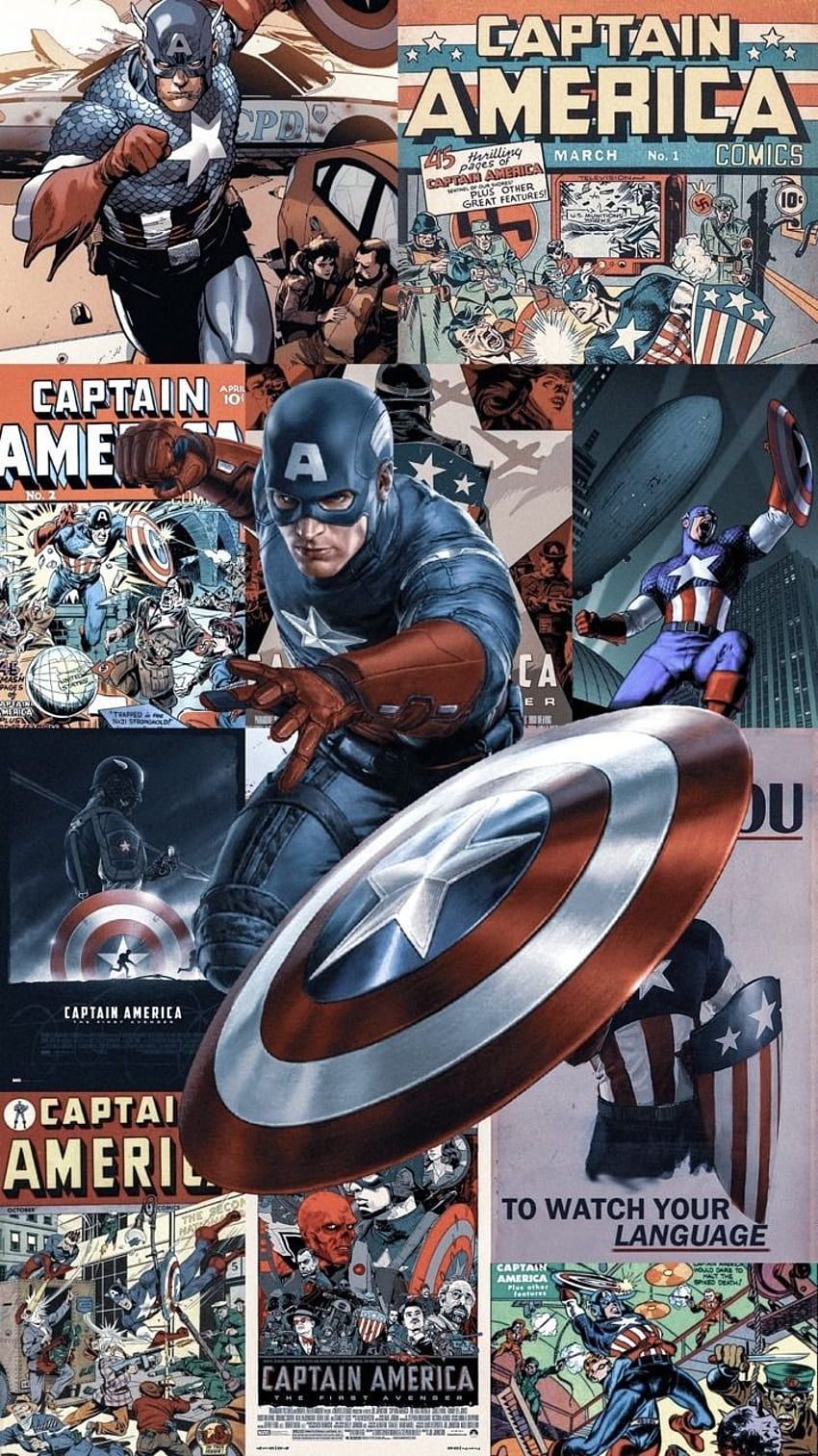 Captain america comics on a white background - Captain America