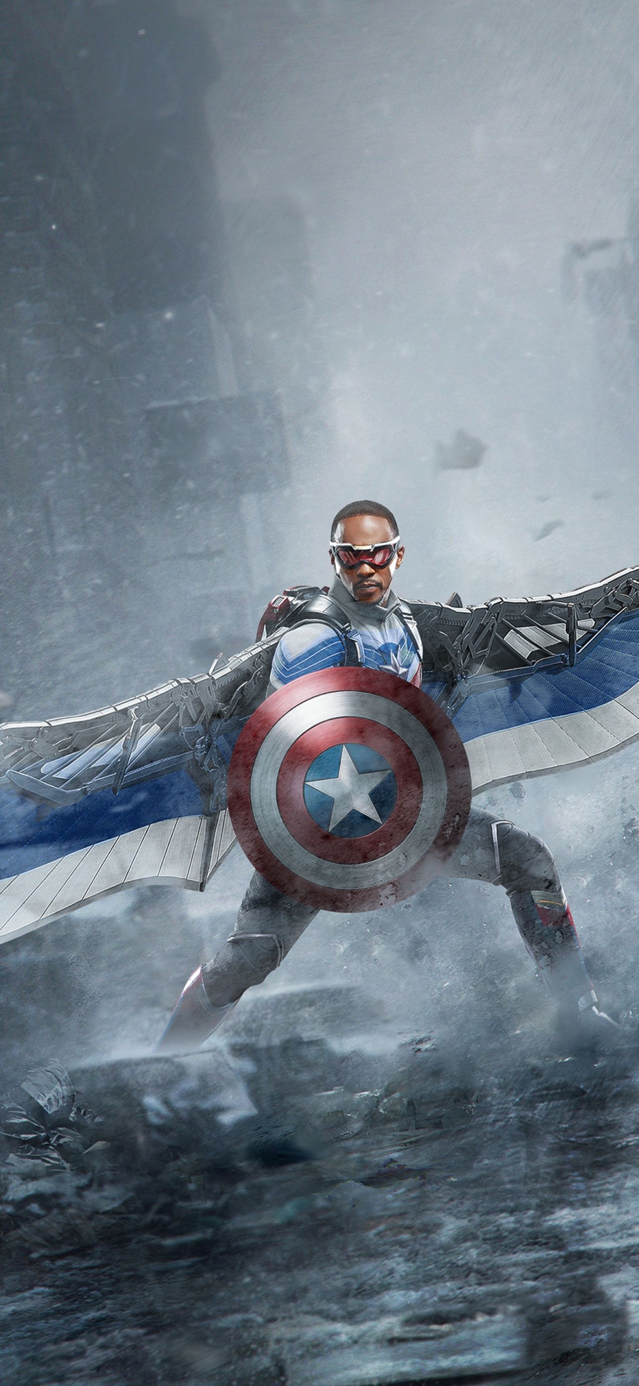 Captain America Wallpaper 4K, Falcon, Shield, Marvel Comics