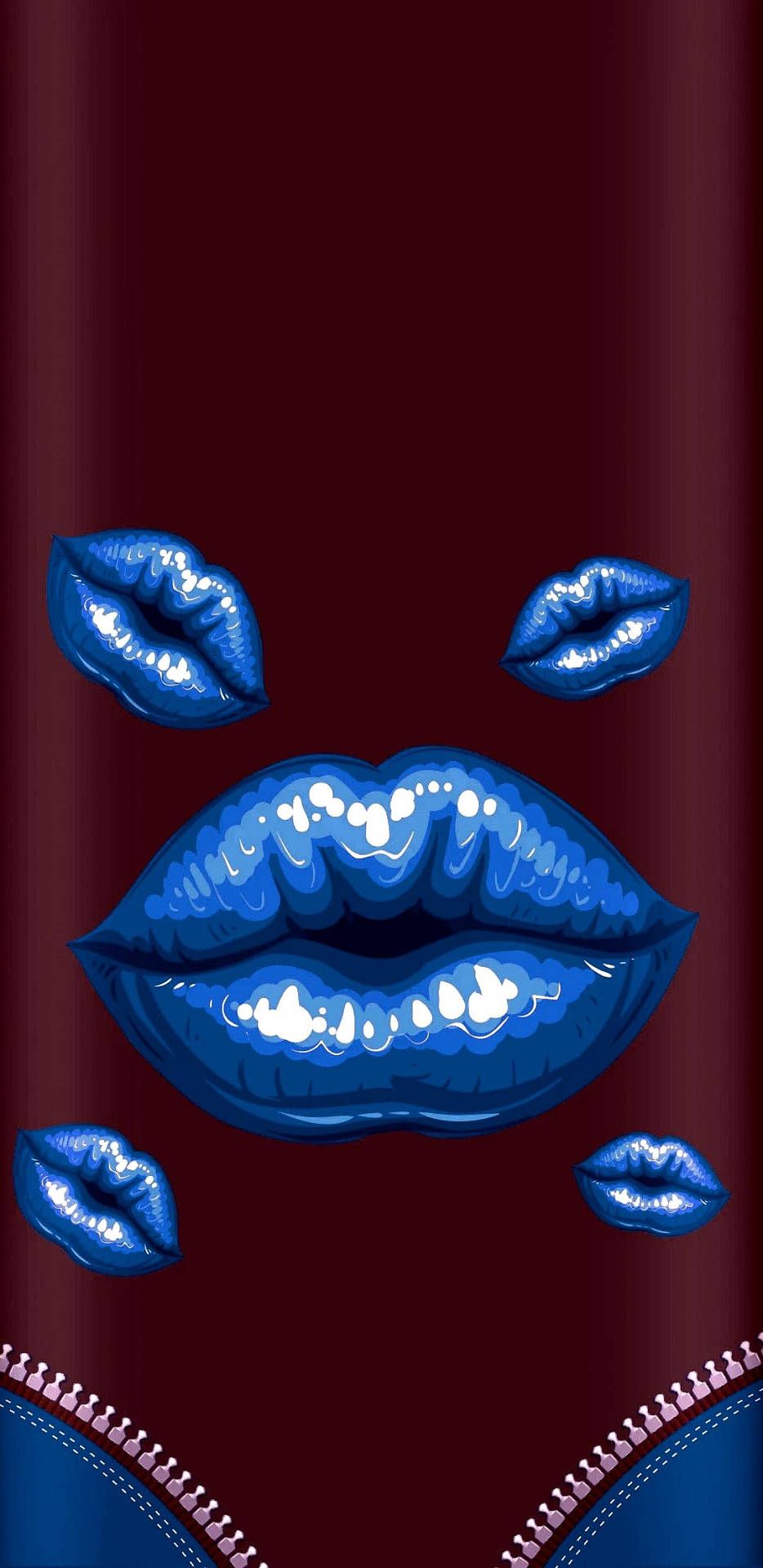 Download Blue Pouty Lips Artwork Wallpaper