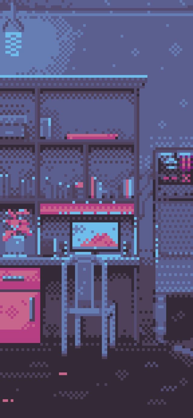 I'm an illustrator but this is my first attempt at pixel art. Turned my room into one, to use as my phone wallpaper. Hope you like it. (slide to see the room)