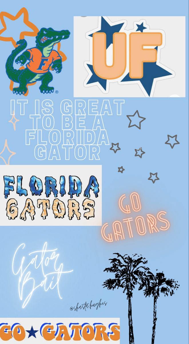 Download University Of Florida Collage On Periwinkle Wallpaper