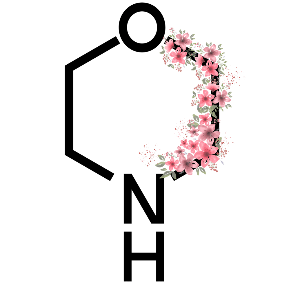 A molecule of serotonin with a floral wreath - Chemistry
