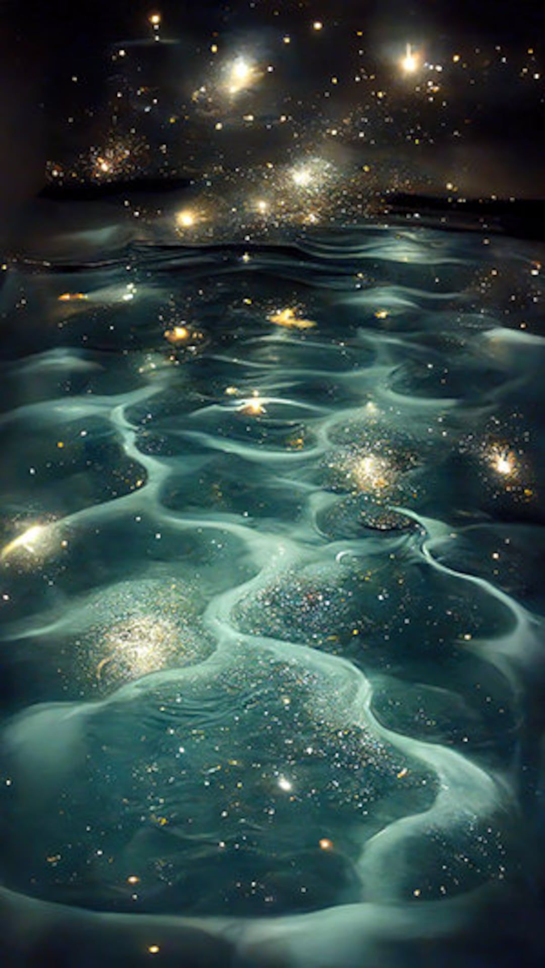 Galaxy in Water Phone Wallpaper I Galaxy Wallpaper Digital