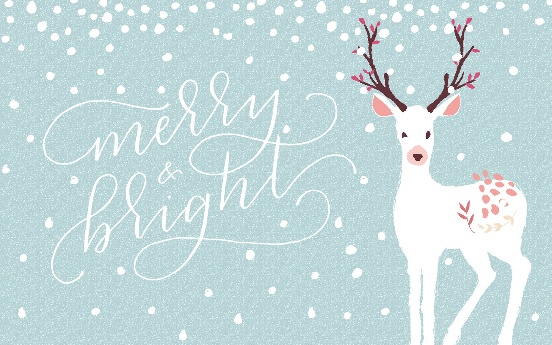 Download Christmas Aesthetic Desktop White Deer Wallpaper