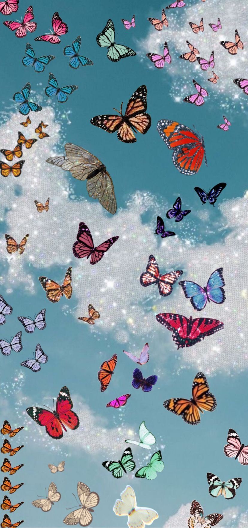 Colorful Butterflies Aesthetic Wallpaper Download