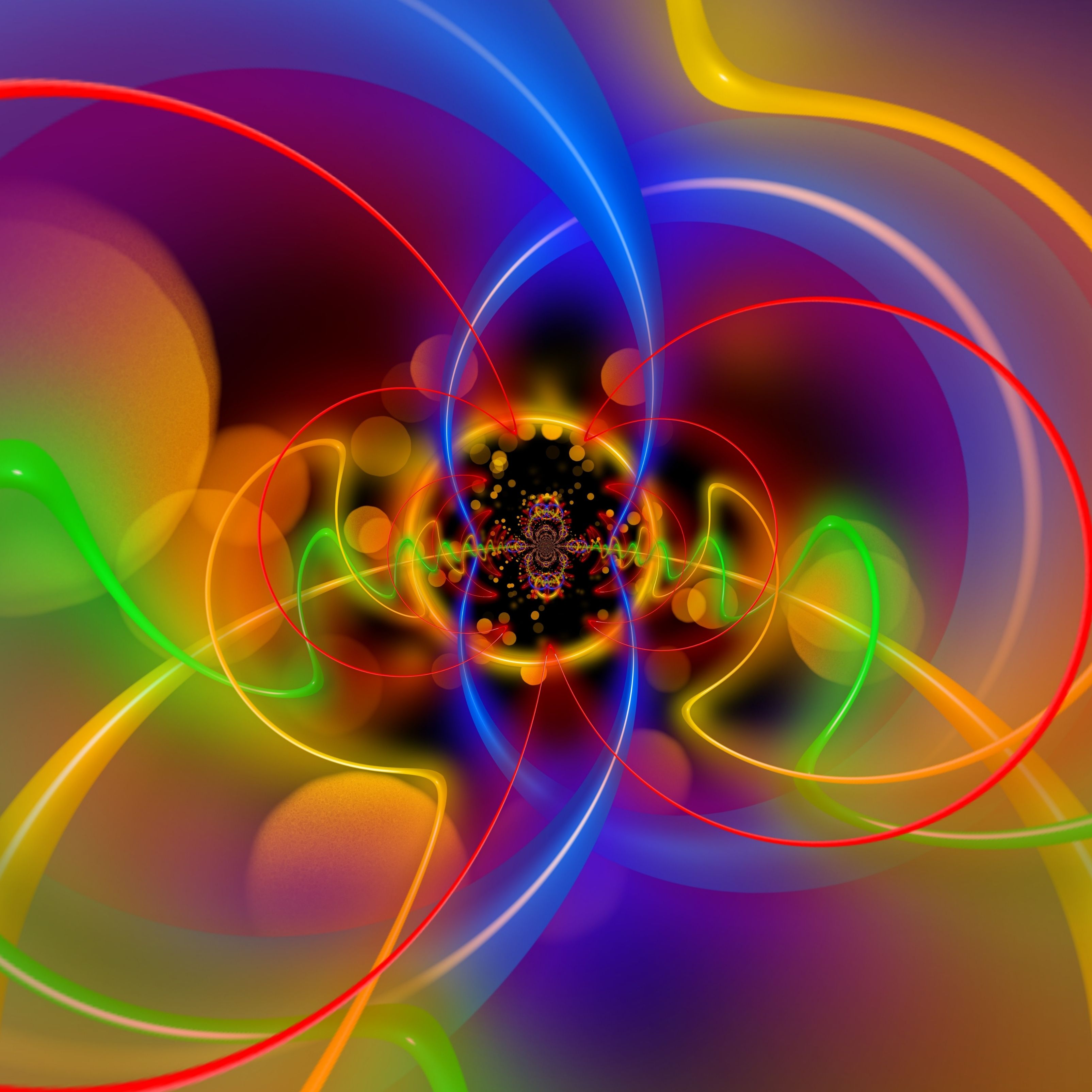 An abstract image with swirling colors and patterns. - Colorful, HD