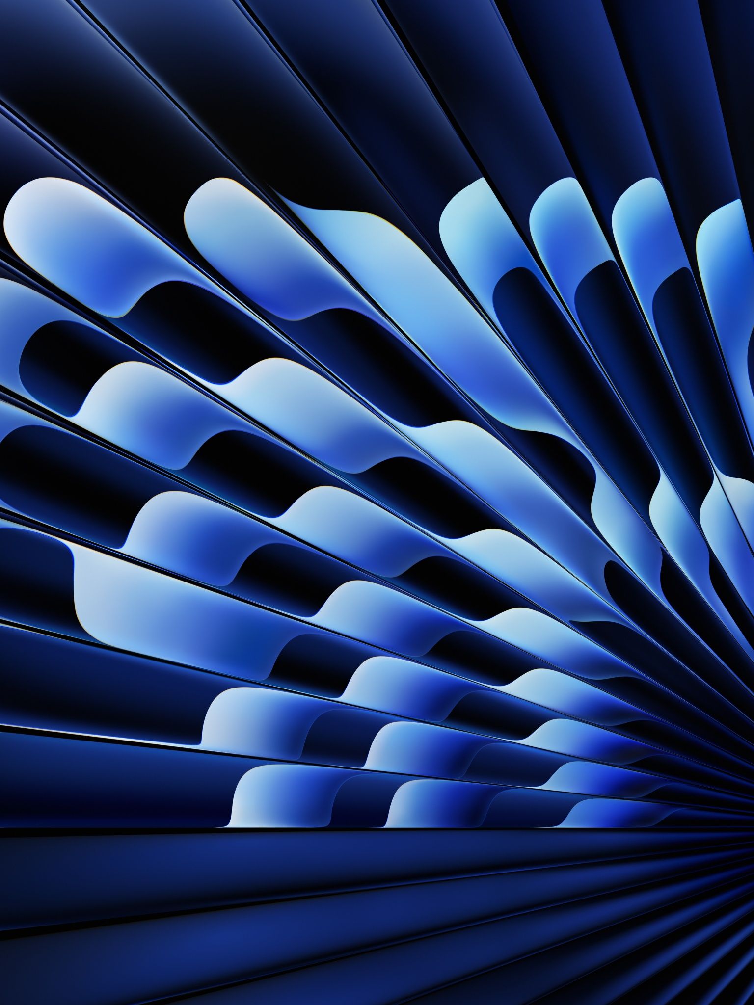 A blue abstract background with curved lines - Dark blue