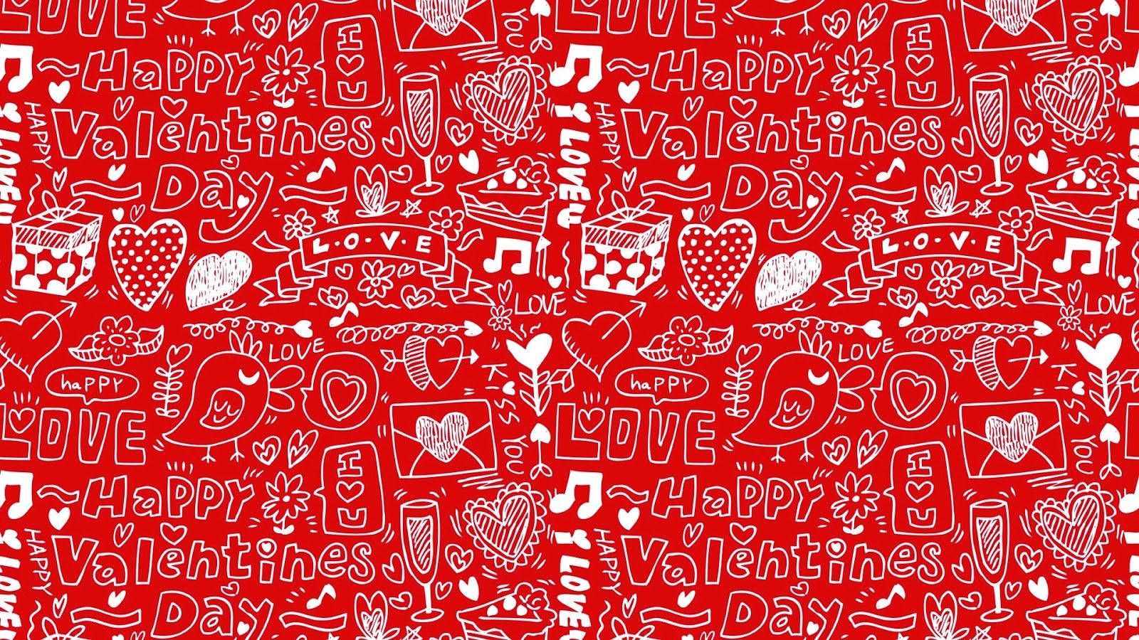 Valentine's Day seamless pattern with hearts, love, and romantic elements. - Valentine's Day