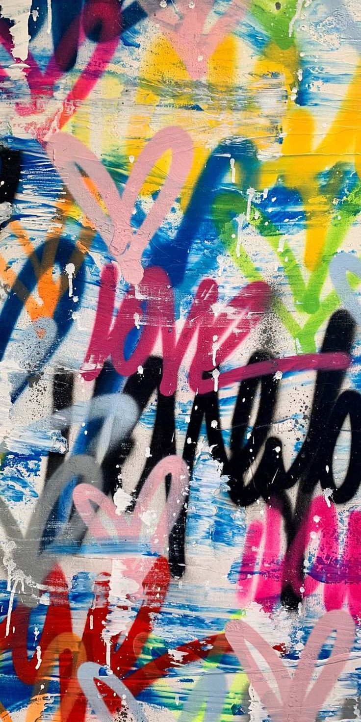 IPhone wallpaper love kindness art with colorful graffiti - Street art
