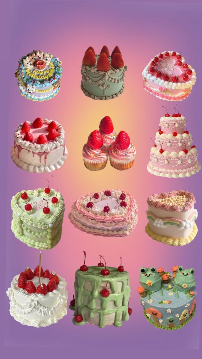 A collection of various decorated cakes - Cake