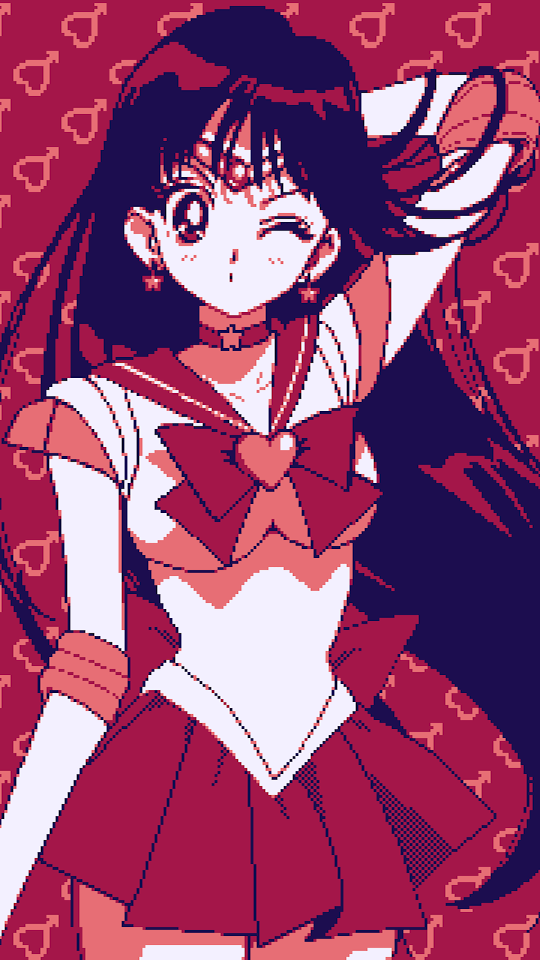 Sailor Mars Pixelart Smartphone Wallpaper. - Sailor Mars
