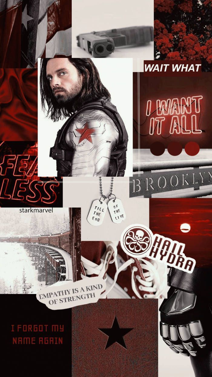 Download Winter Soldier Collage Marvel Aesthetic Wallpaper
