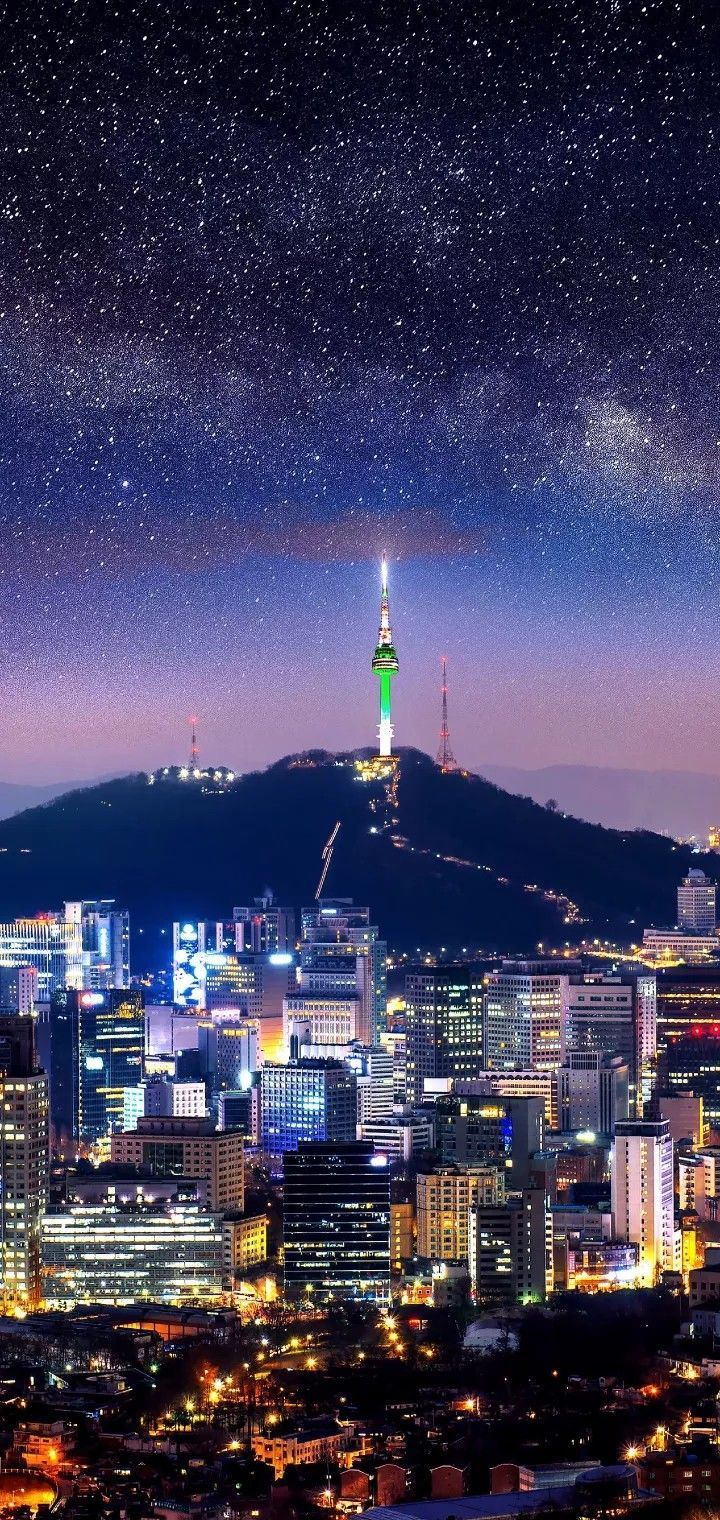 A night view of the city of Seoul, South Korea. - Seoul