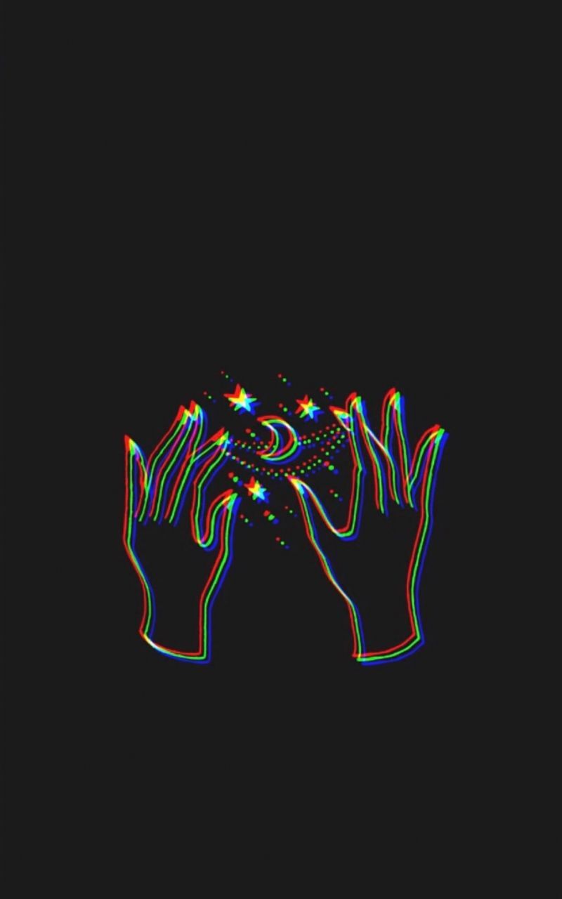 A black background with two hands holding up the sun - Emo