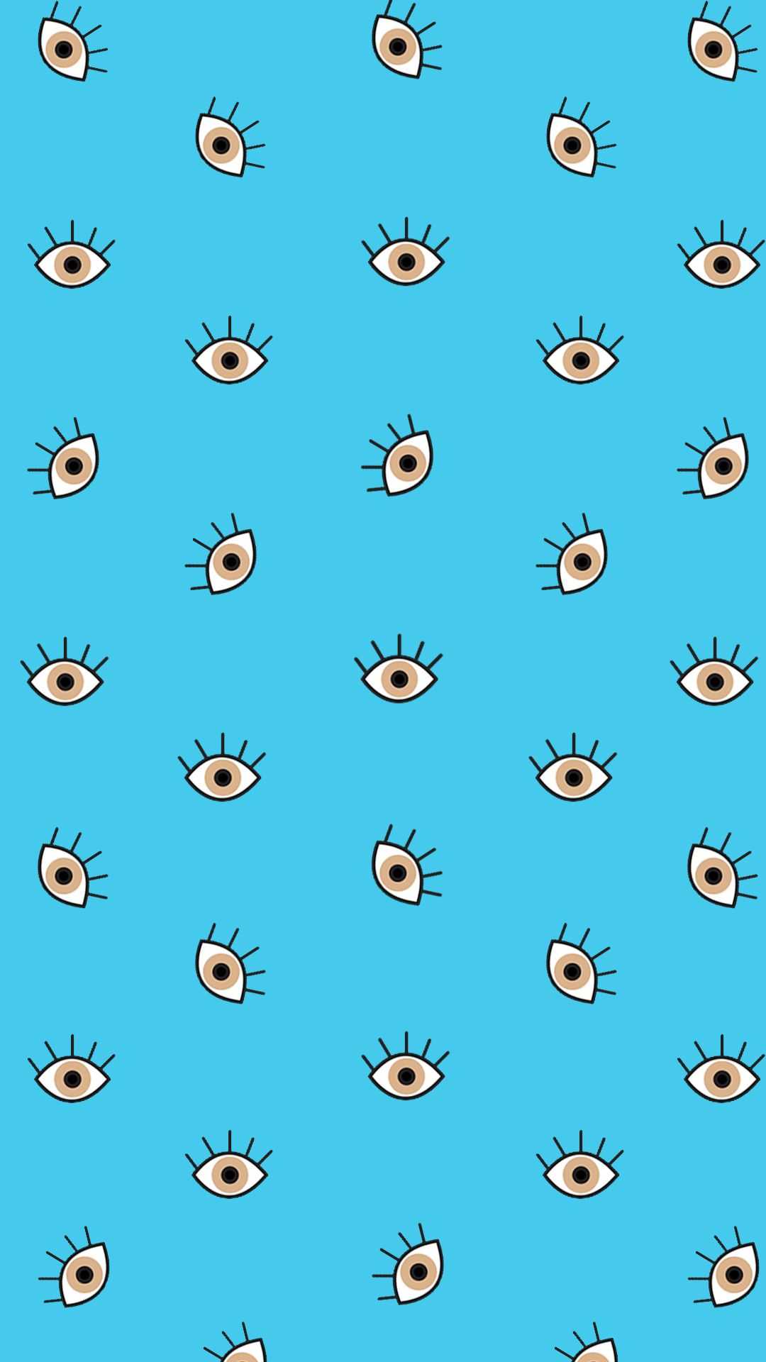 Cute blue wallpaper with eyes for your iPhone and Android phone - Eyes