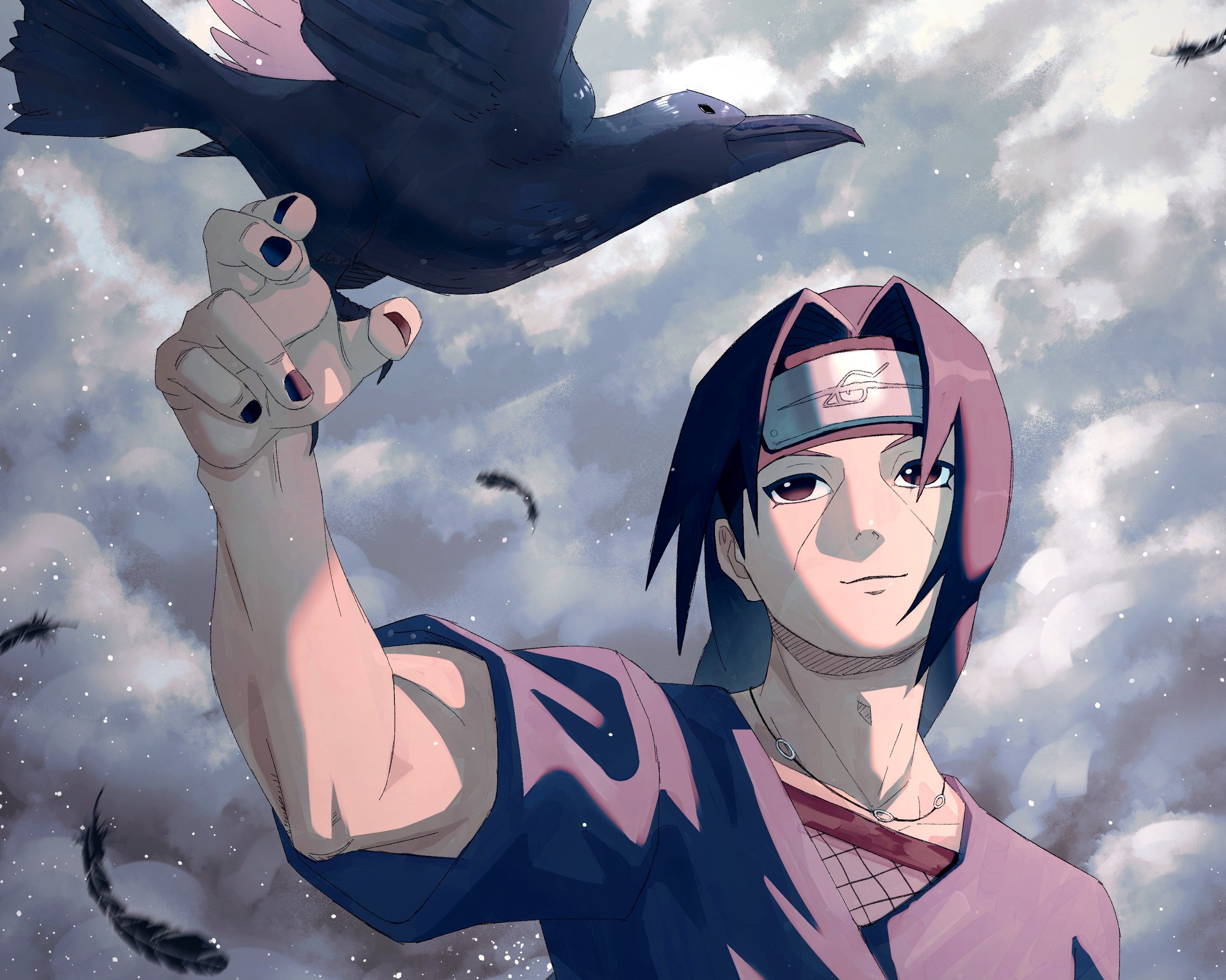 1920x1200 anime, Itachi Uchiha, The last, crow, sky, clouds, sky, clouds, clouds, wallpaper, background - Itachi Uchiha