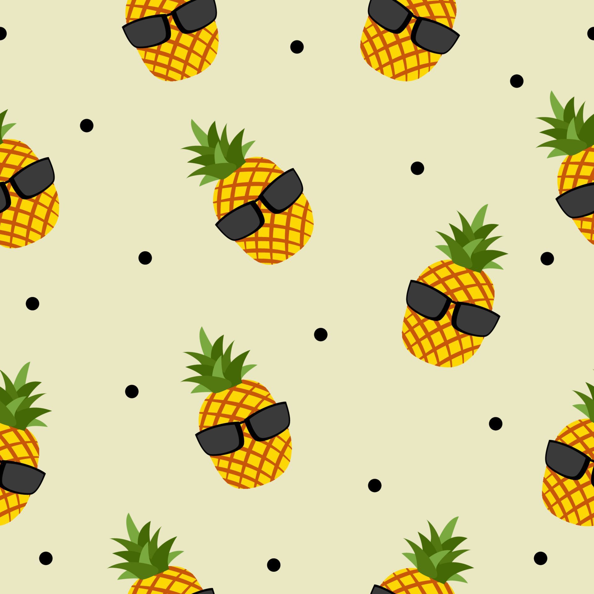 Pineapple fruit seamless pattern background, Vector illustration for textile print, wallpaper, fashion design