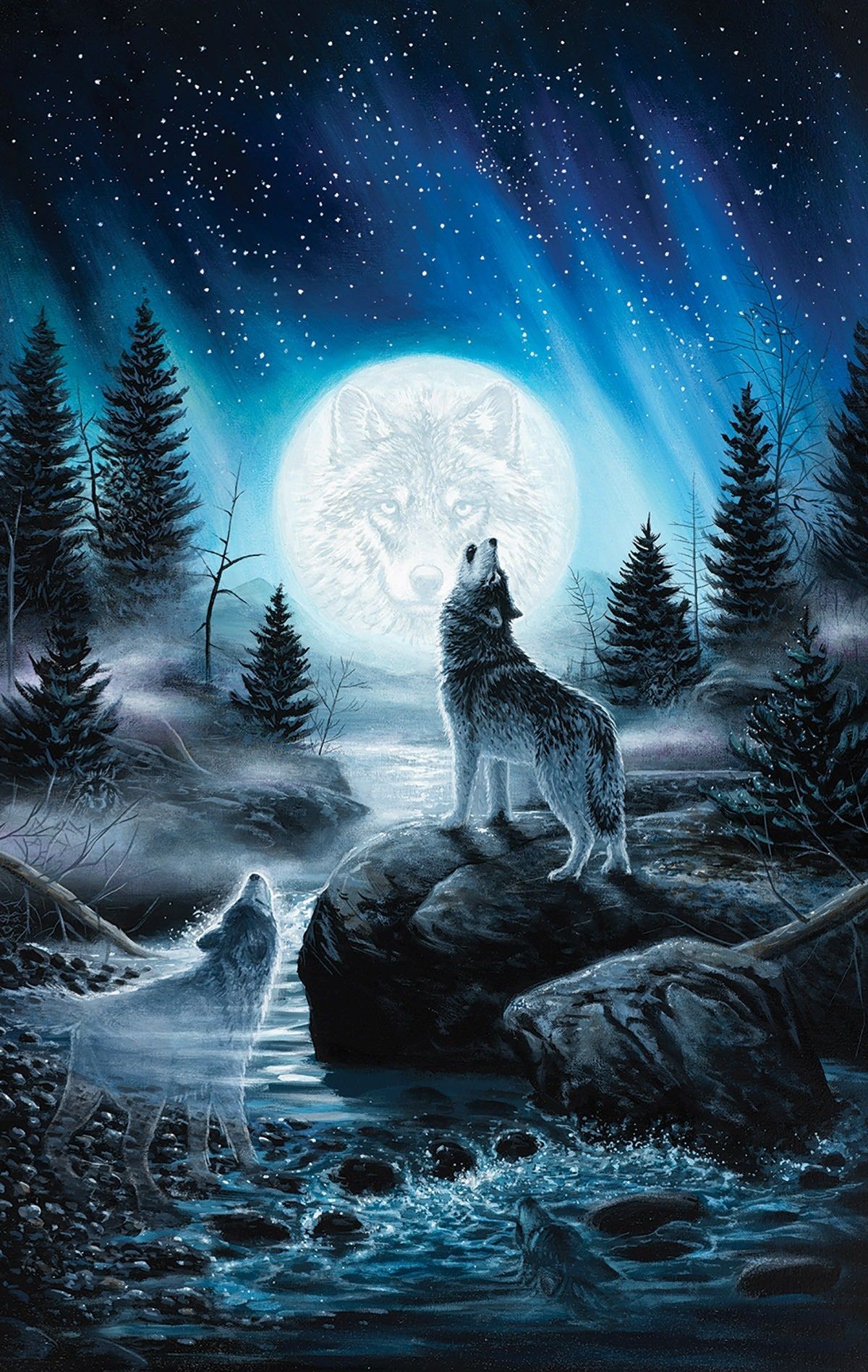 A wolf howling at the moon - Wolf