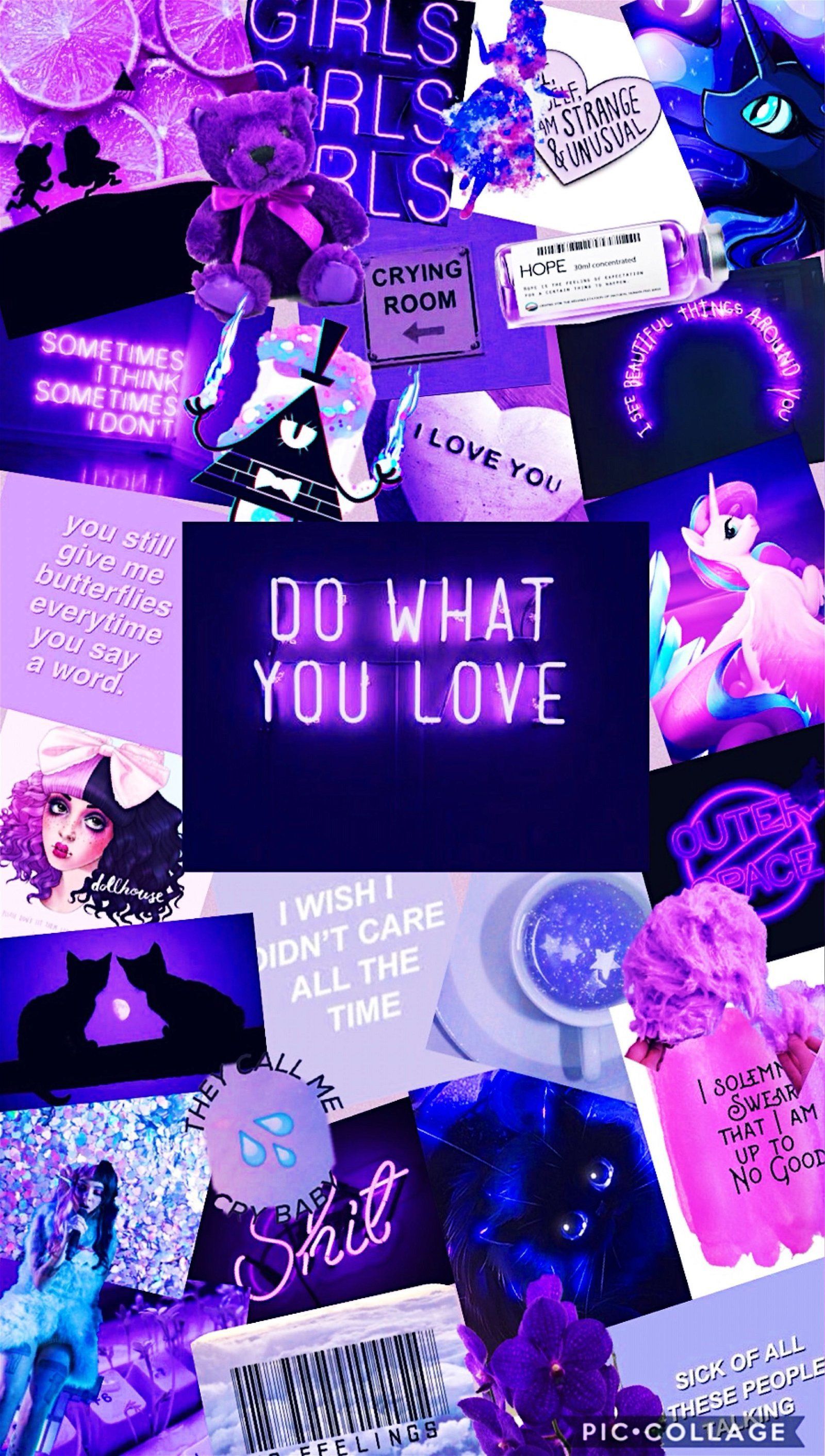 I made a purple and blue aesthetic collage! I hope you like it! - Violet