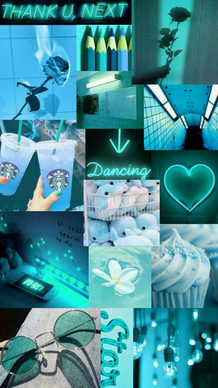 Aesthetic background of teal and blue - Aqua