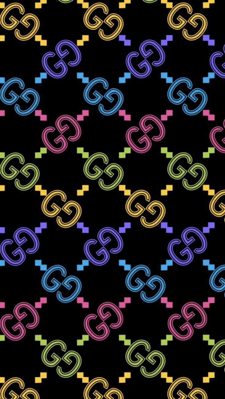 IPhone wallpaper with colorful Gucci pattern - Gucci