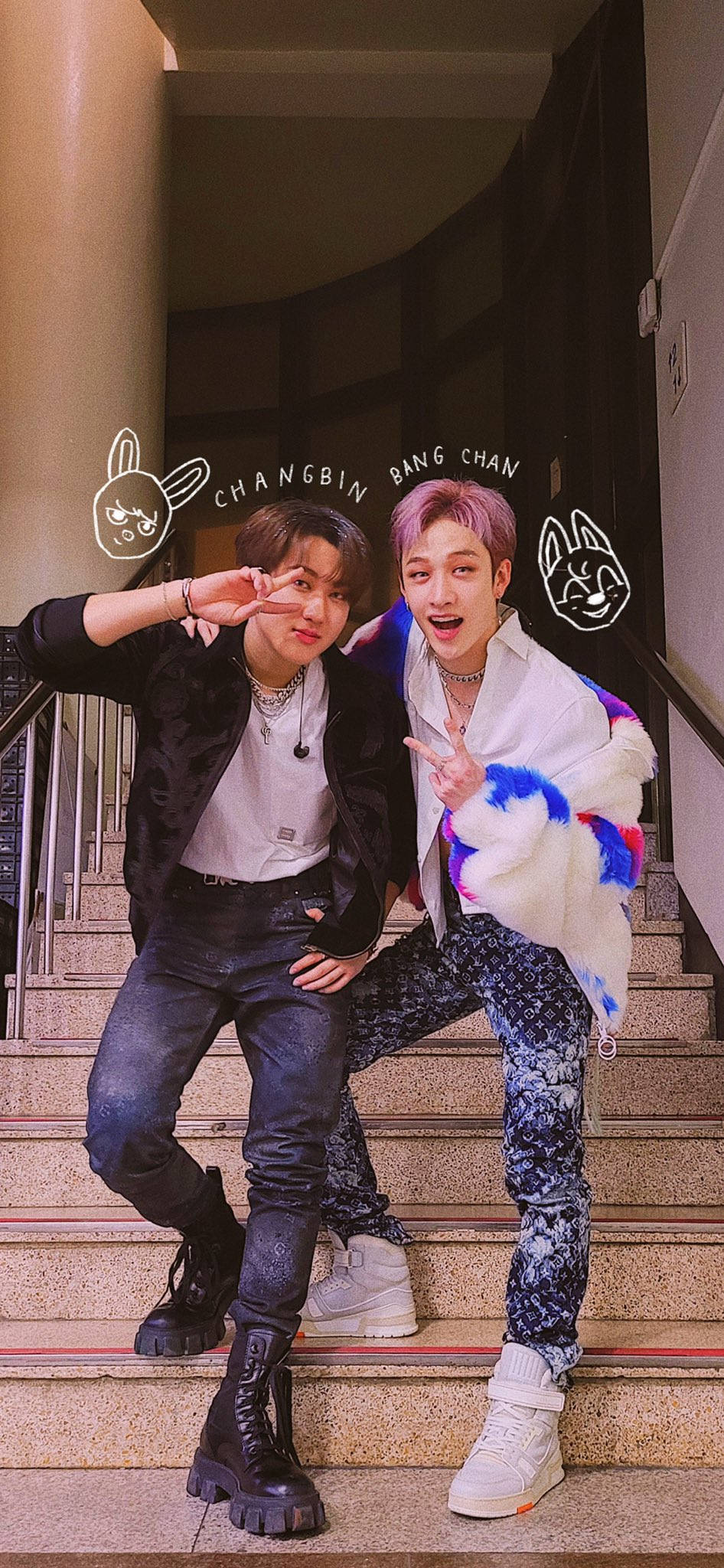 Chanyong and Changbin from Stray Kids - Bang Chan