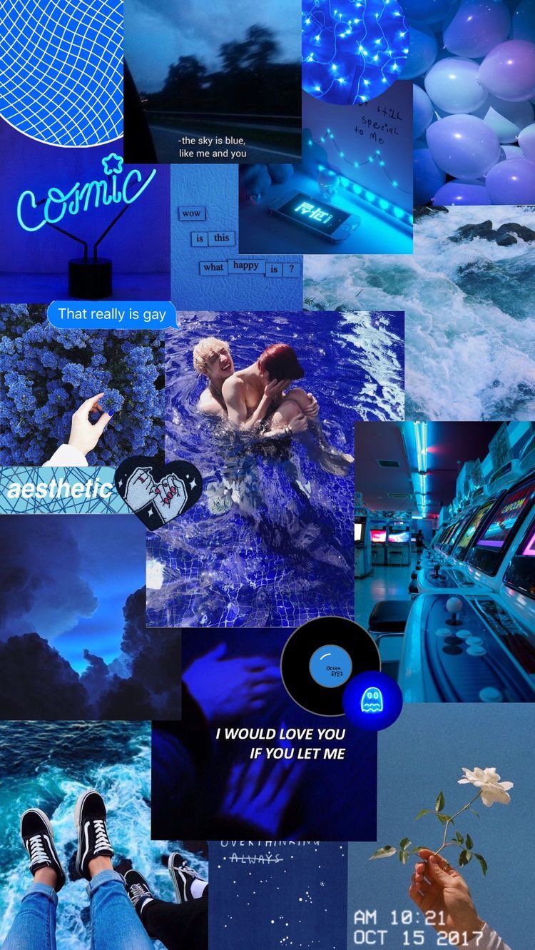 Qiqi + Beidou Loml Chan In Jeongin, Stray Kids—— Blue Aesthetic Wallpaper Edit