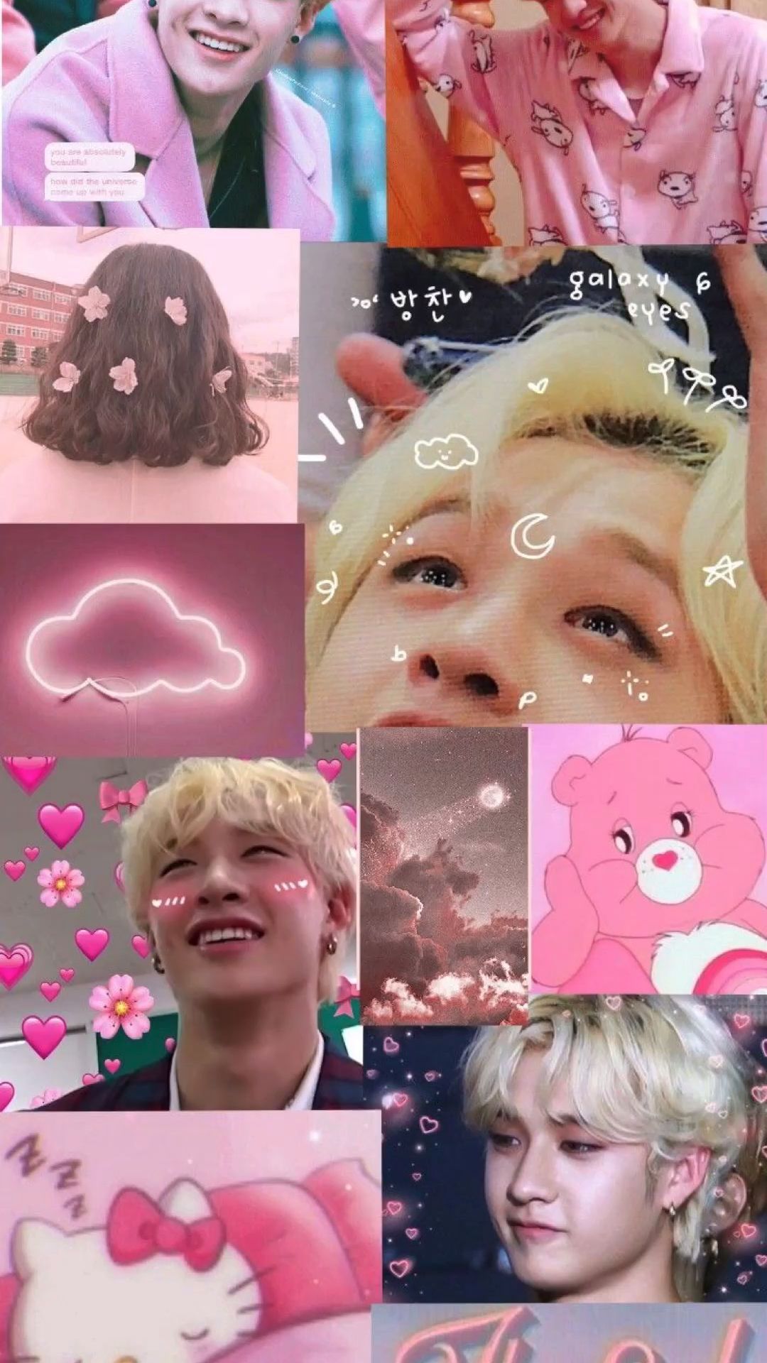 Pink aesthetic wallpaper for phone with high-resolution 1080x1920 pixel. You can use this wallpaper for your iPhone 5, 6, 7, 8, X, XS, XR backgrounds, Mobile Screensaver, or iPad Lock Screen - Bang Chan