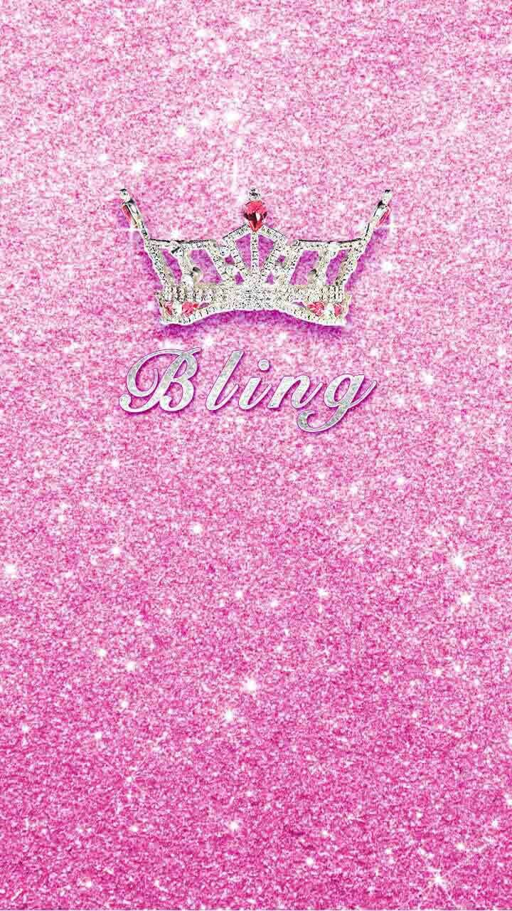 A pink background with the word bling on it - Bling
