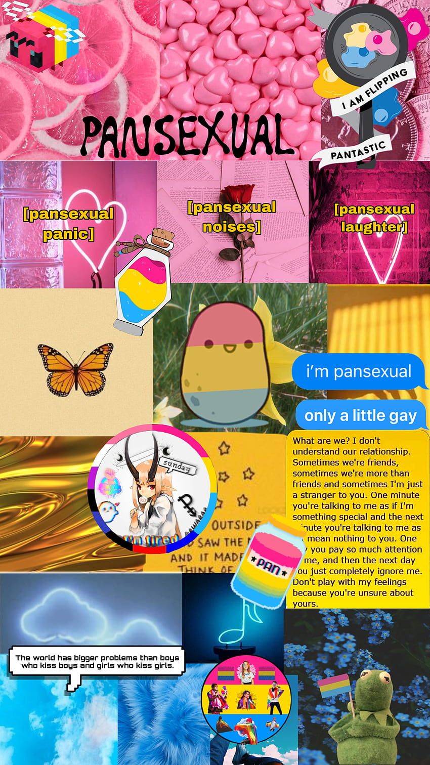 A collage of images with the word pansexual in the middle - Pansexual