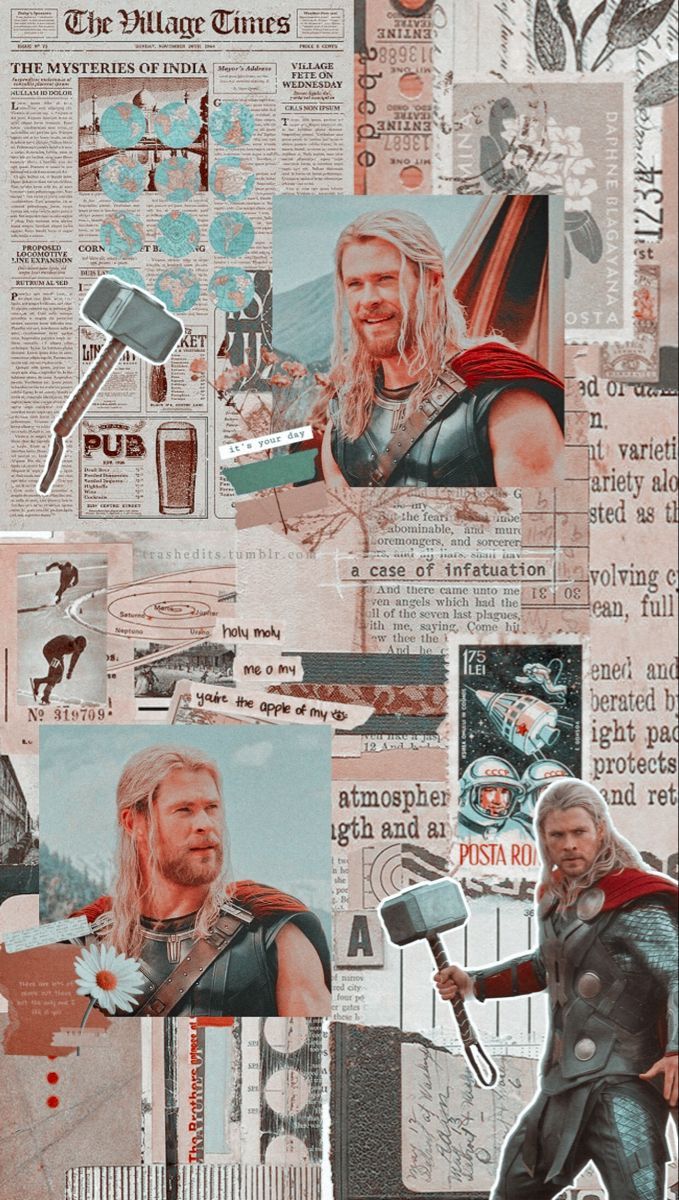 Thor collage wallpaper I made for my phone! - Thor