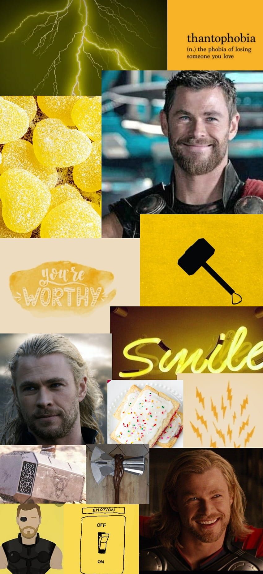 Thor, marvel, yellow HD phone wallpaper