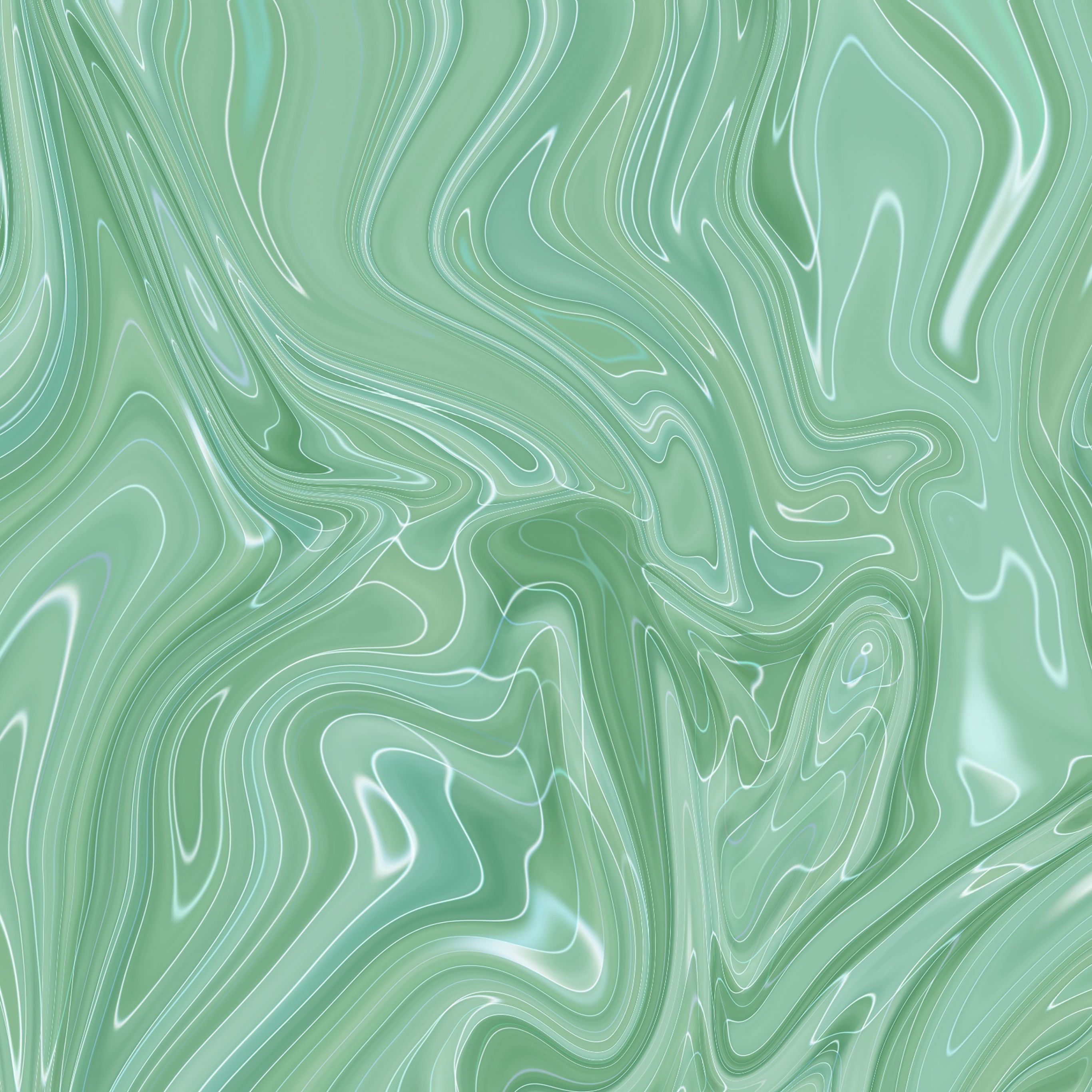 A green and white abstract painting. - Sage green