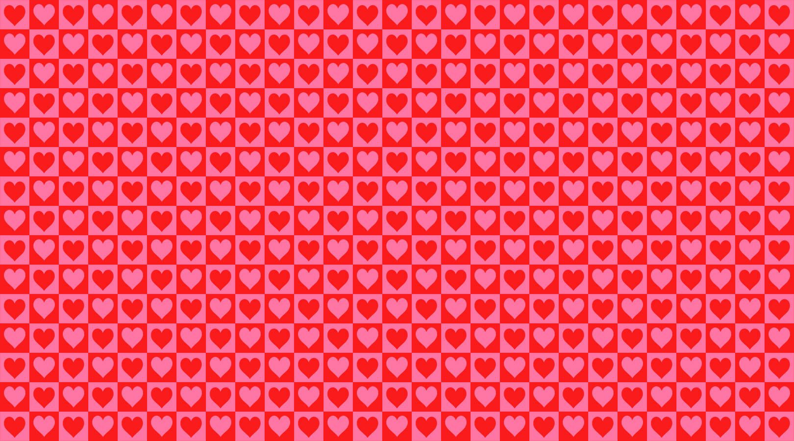A red background with hearts - Valentine's Day