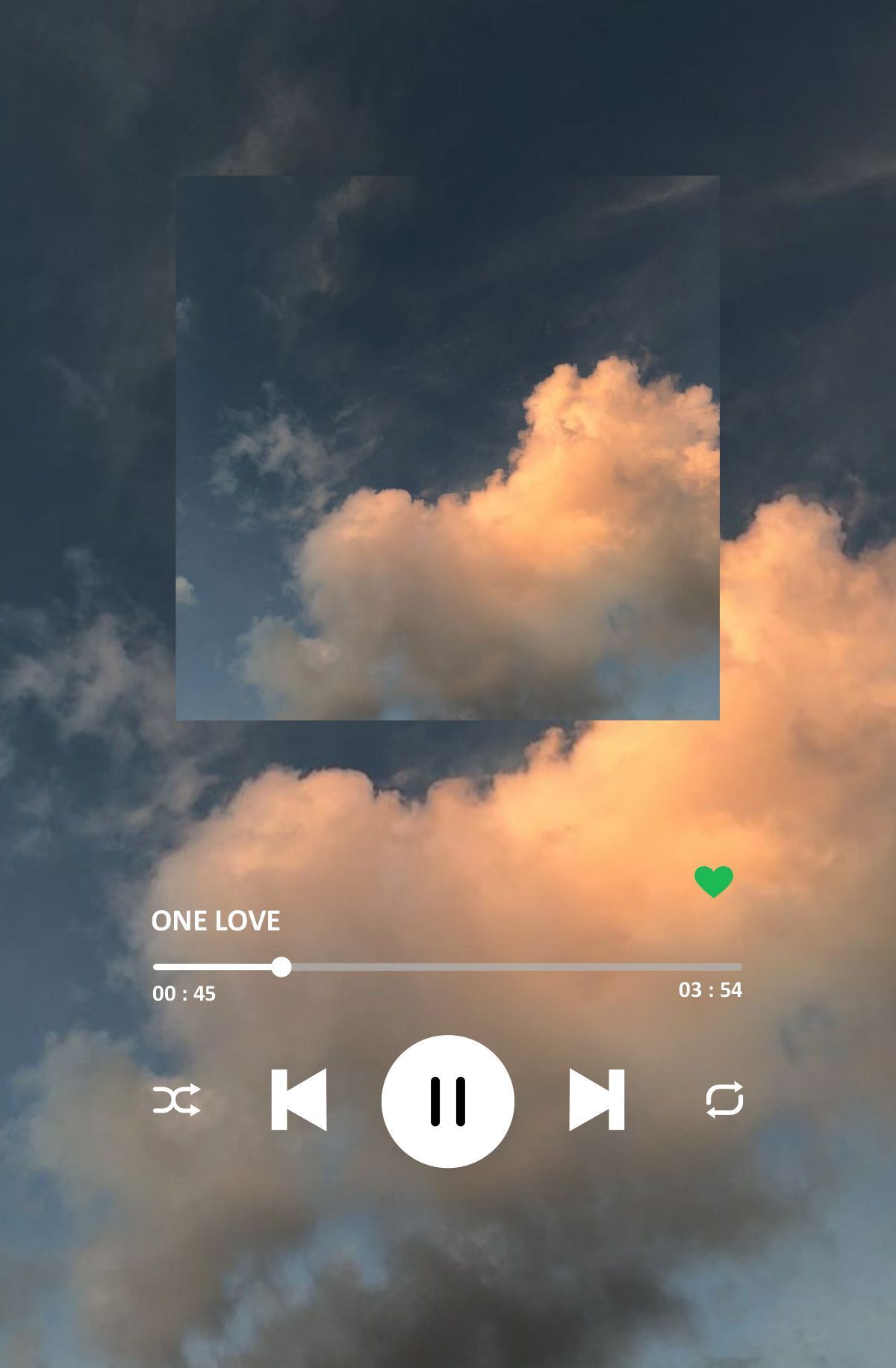 A screen with a sky background - Clean, Spotify
