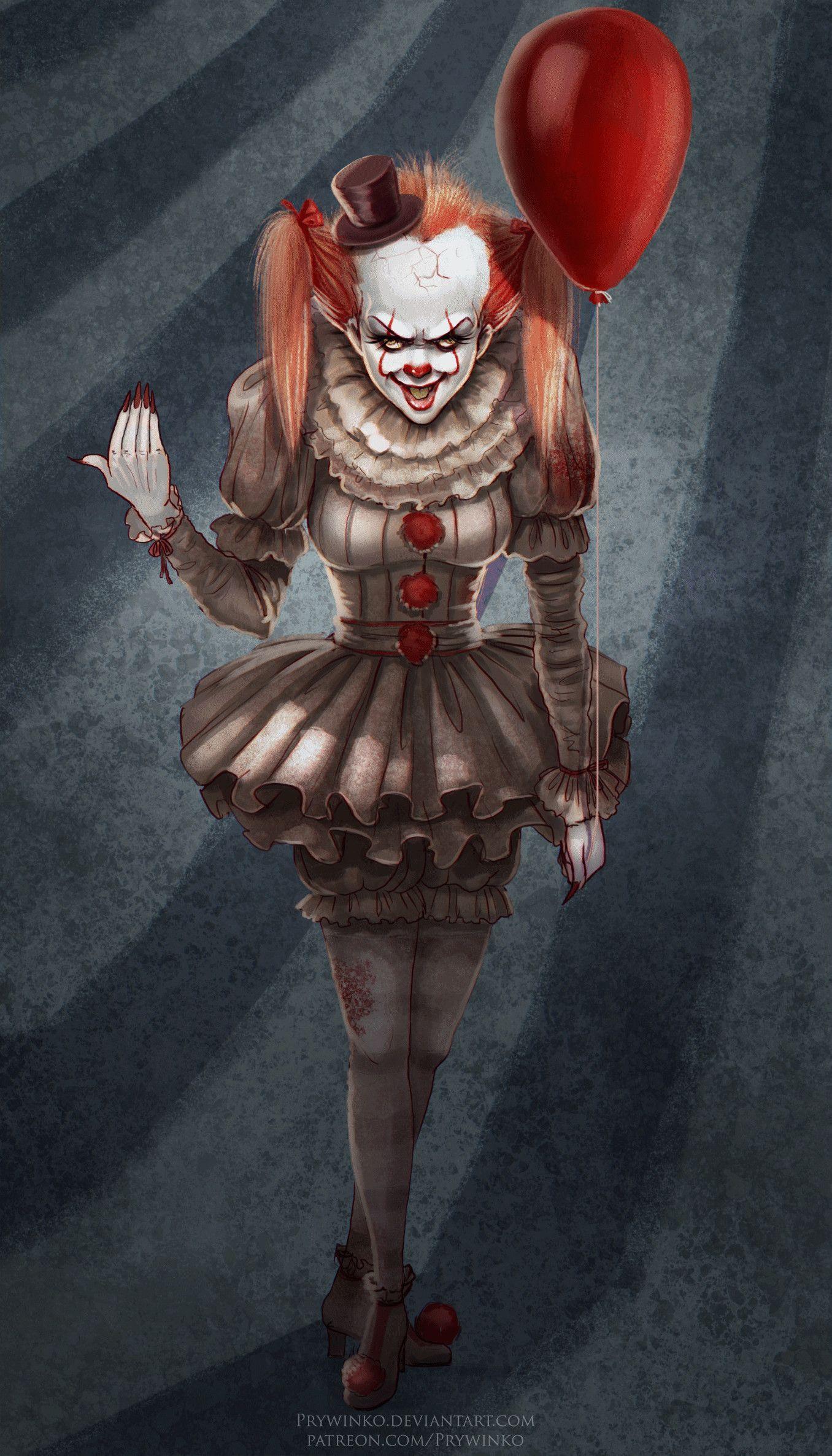 Pennywise from Stephen King's It. Digital painting. - Pennywise