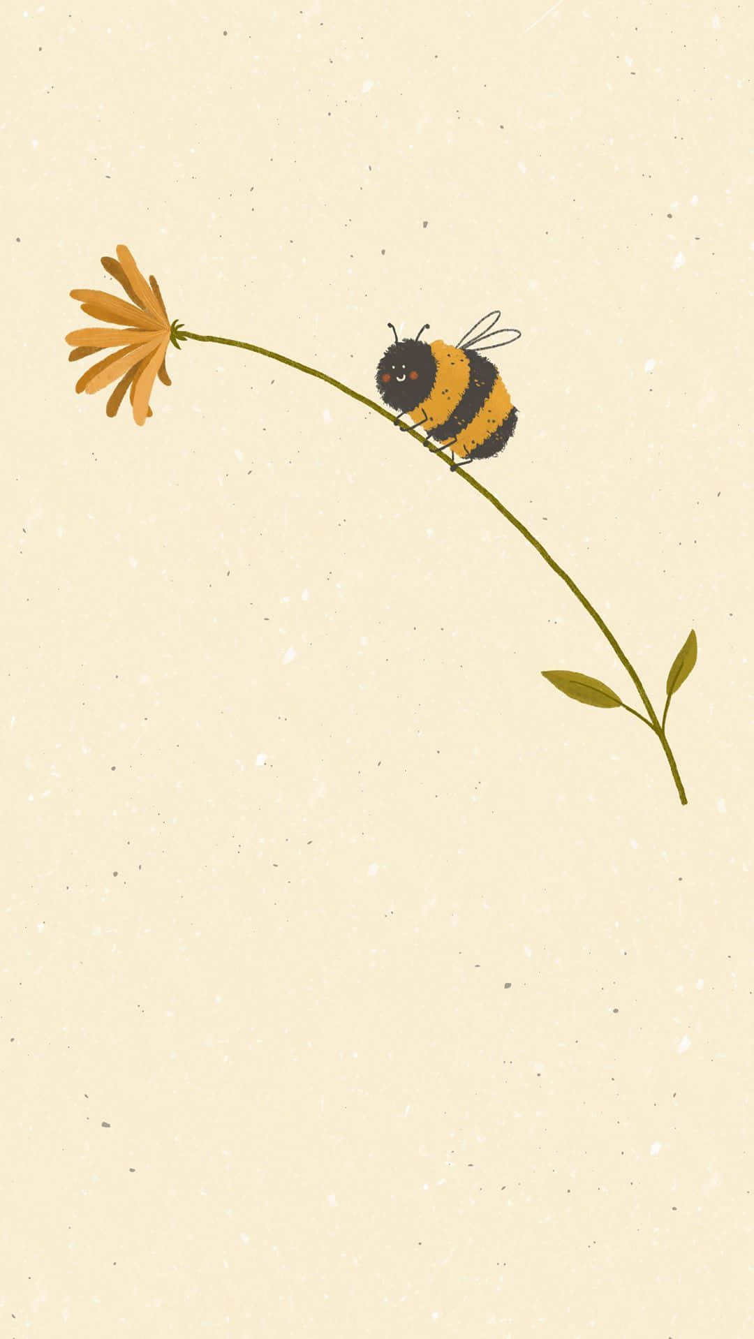 A cute illustration of a bee on a flower - Bee