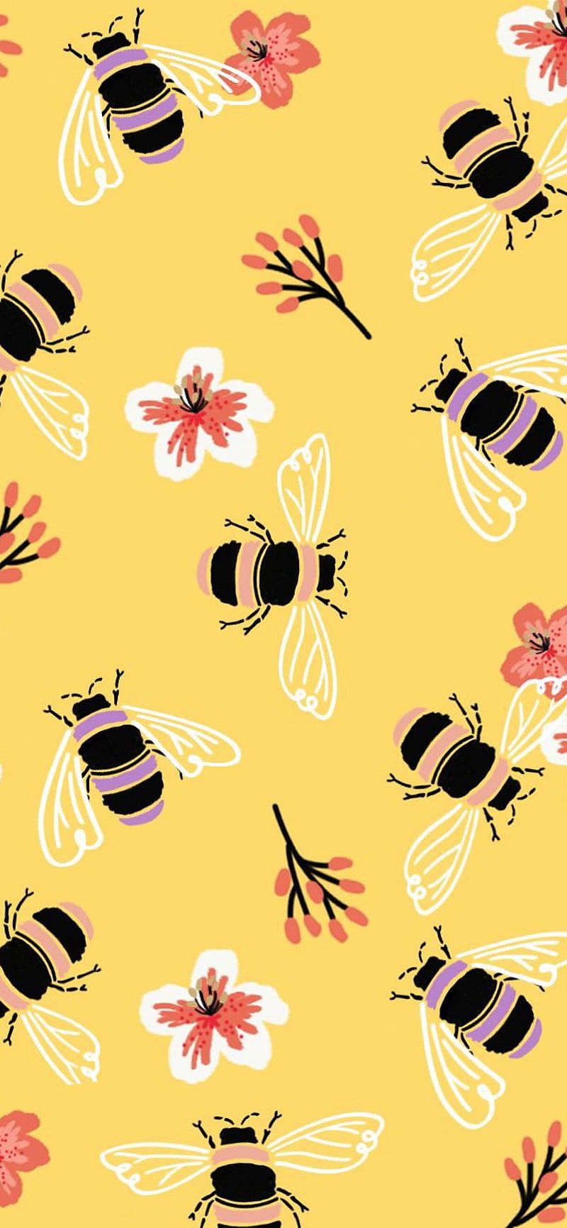 HD yellow bee wallpaper